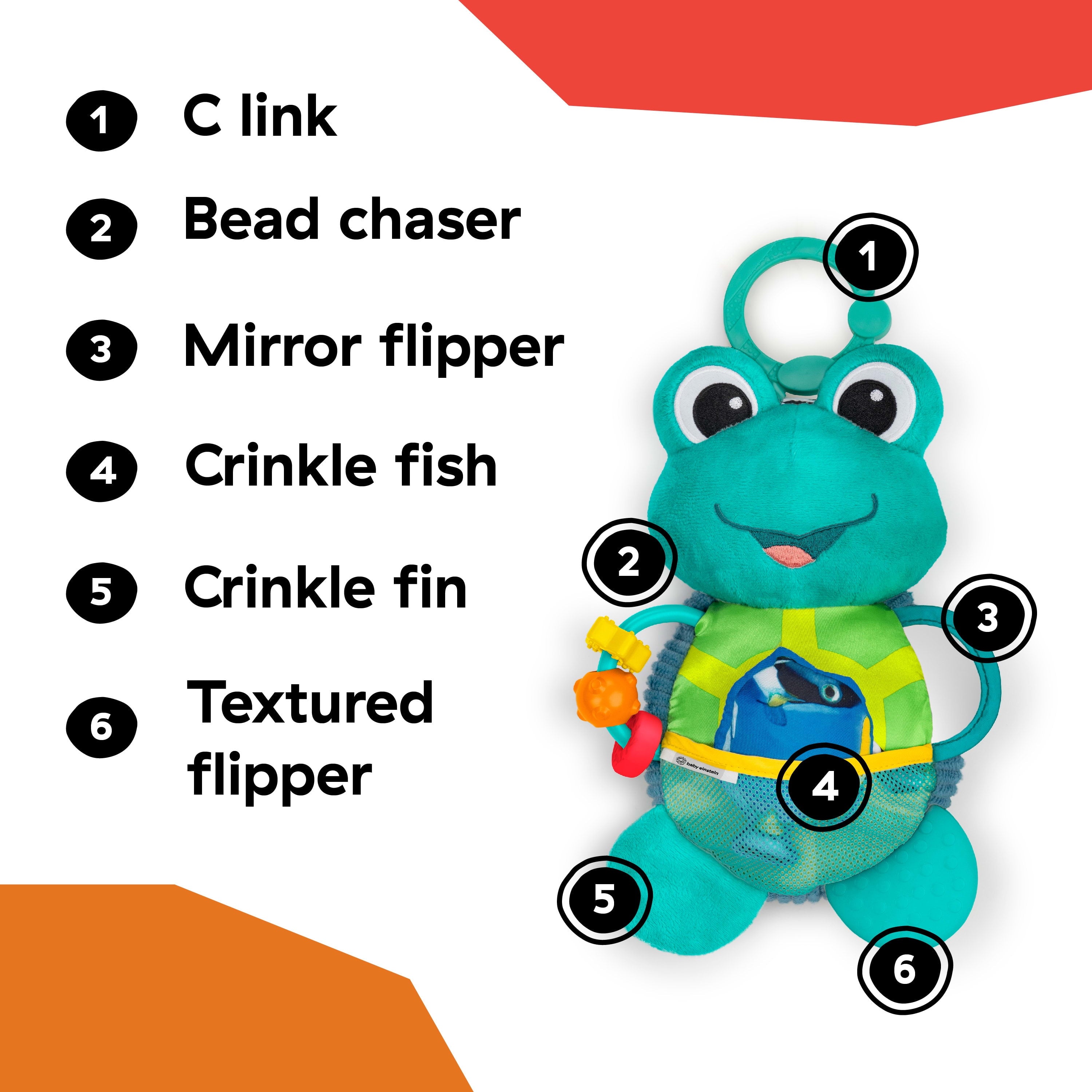 Ocean Explorers Neptune’S Sensory Sidekick Activity Plush Toy, Ages 0+ Months