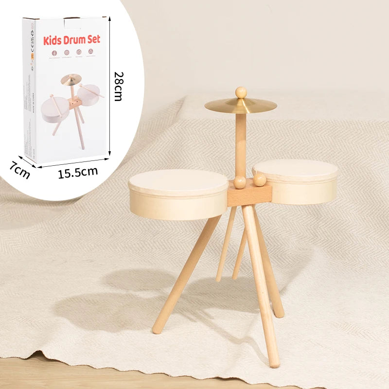 Wooden Foot-Pedal Drum Set, Educational Toy for Early Learning Children Aged 3-6, Suitable for Classroom or Home Use, Cultivates