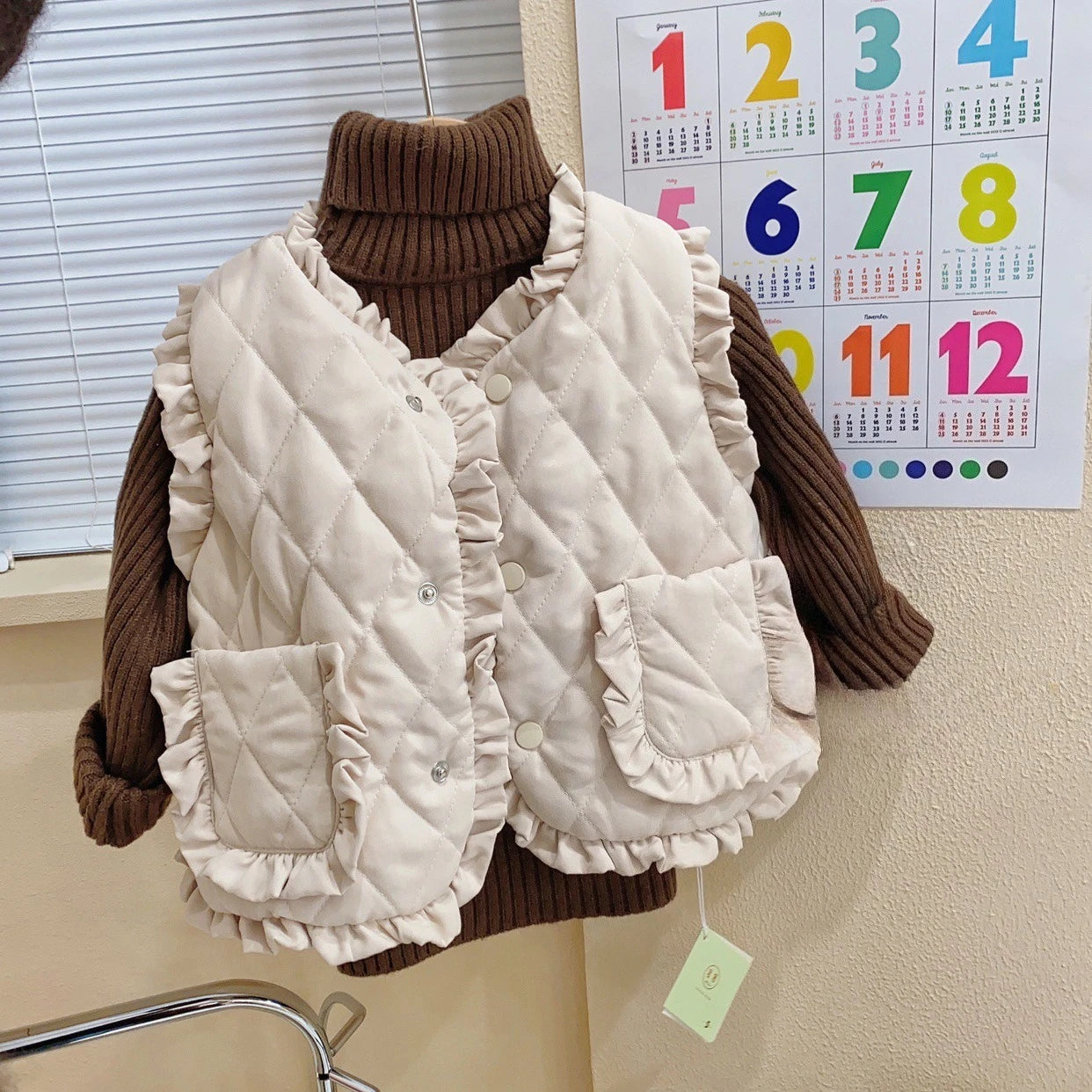 Fashion Autumn Winter Solid Color Warm Waistcoats Children'S Sleeveless Lining Fleece Thicken Coat Girls Outerwear Baby Clothing